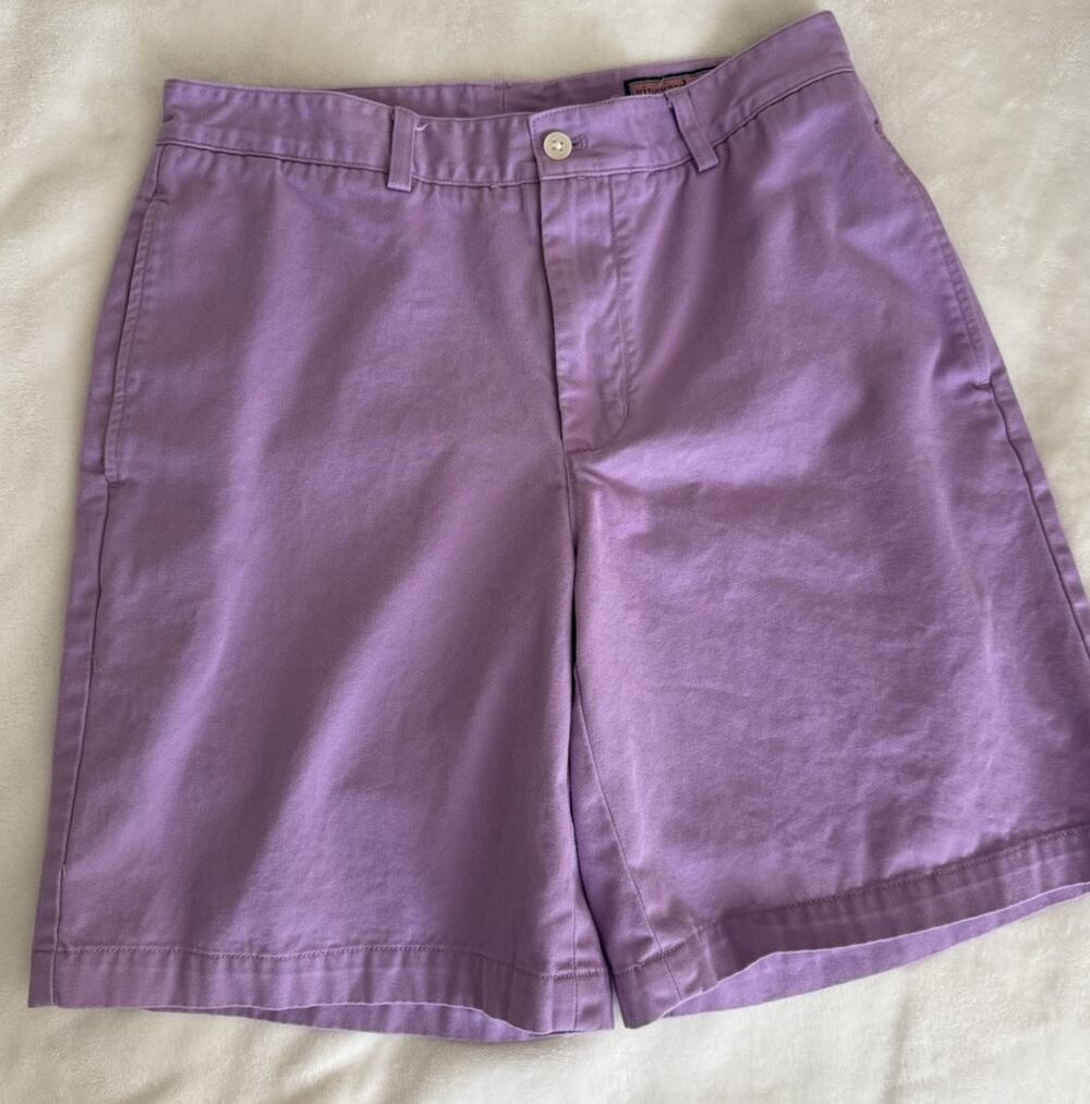Vineyard Vines Men’s Club Shorts Cotton Twill Lilac Flat Front Size 32